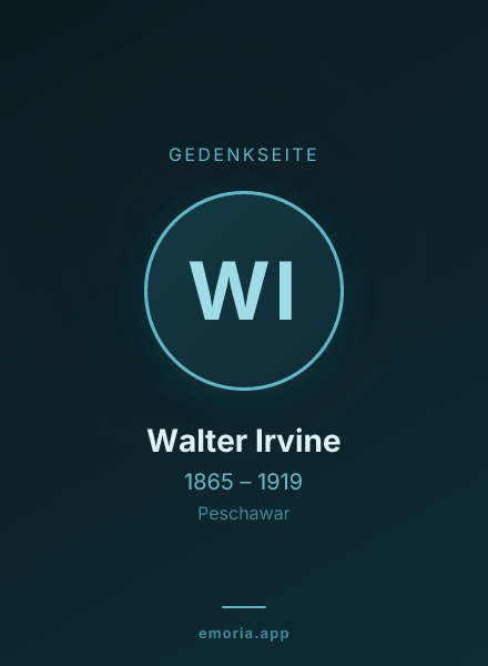 Gedenkportrait von Walter Irvine