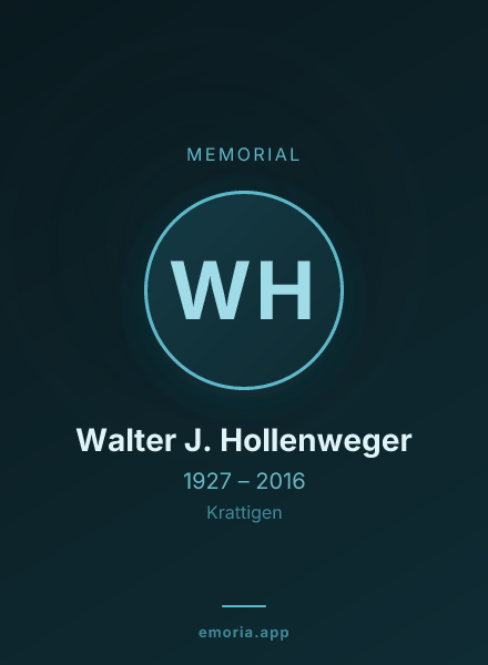 Memorial portrait of Walter J. Hollenweger