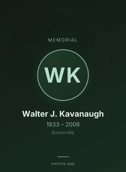 Memorial portrait of Walter J. Kavanaugh