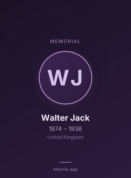 Memorial portrait of Walter Jack