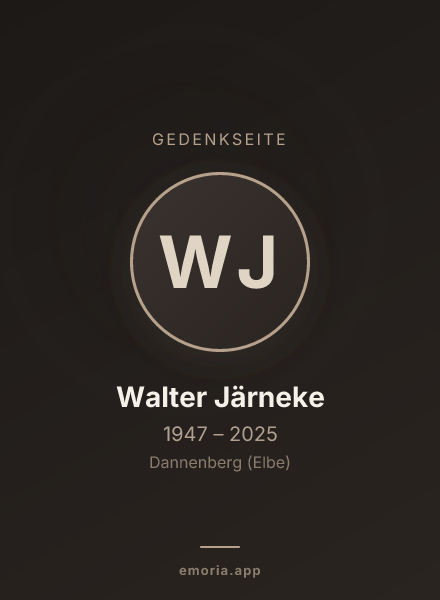 Gedenkportrait von Walter Järneke
