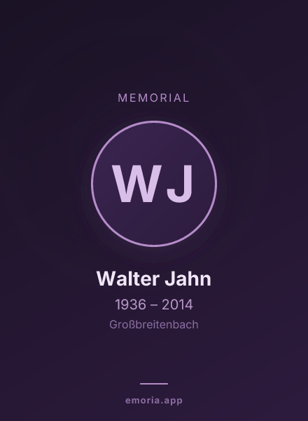 Memorial portrait of Walter Jahn