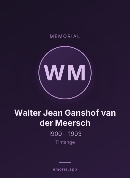 Memorial portrait of Walter Jean Ganshof van der Meersch