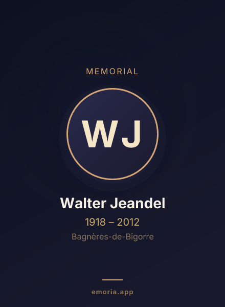 Memorial portrait of Walter Jeandel