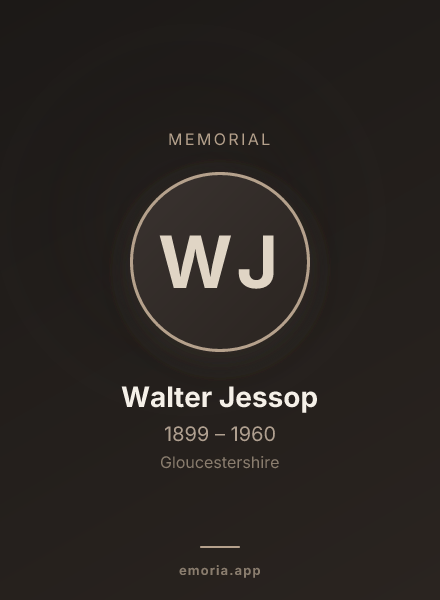 Memorial portrait of Walter Jessop