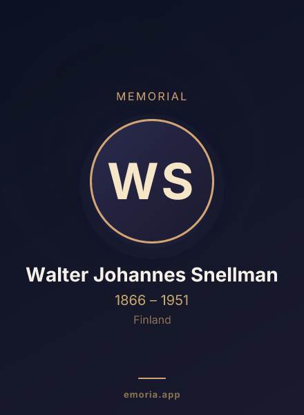 Memorial portrait of Walter Johannes Snellman