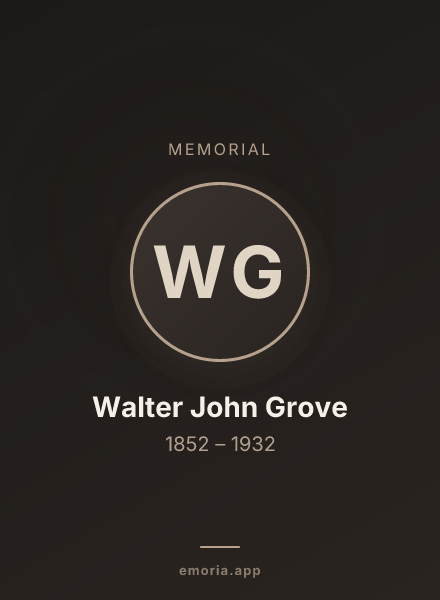 Memorial portrait of Walter John Grove