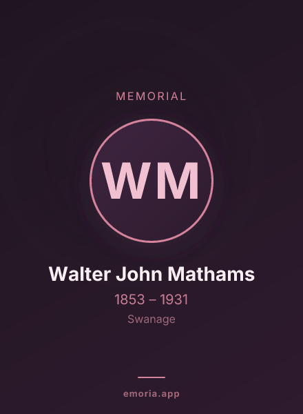 Memorial portrait of Walter John Mathams