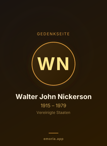 Gedenkportrait von Walter John Nickerson