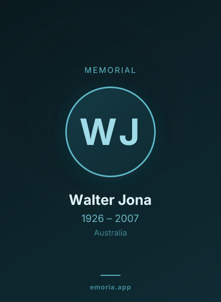 Memorial portrait of Walter Jona