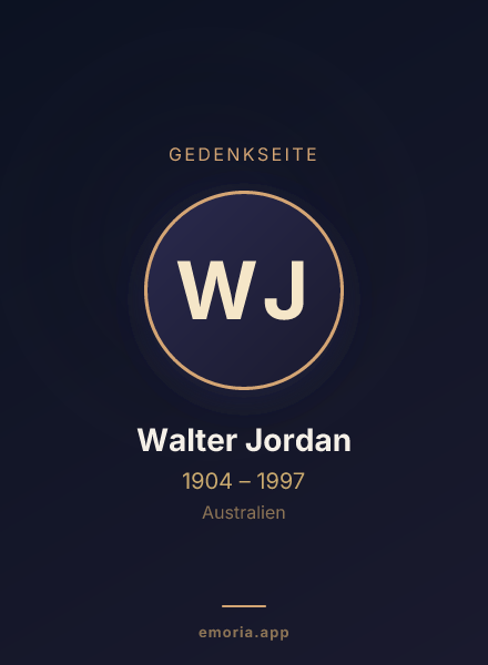 Gedenkportrait von Walter Jordan