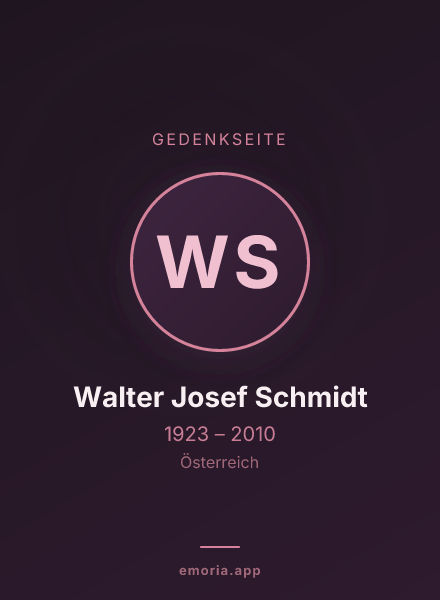 Gedenkportrait von Walter Josef Schmidt