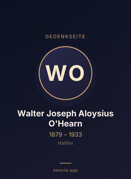 Gedenkportrait von Walter Joseph Aloysius O'Hearn
