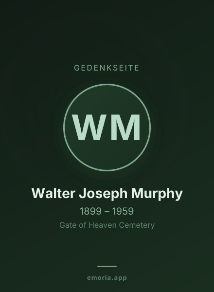 Gedenkportrait von Walter Joseph Murphy