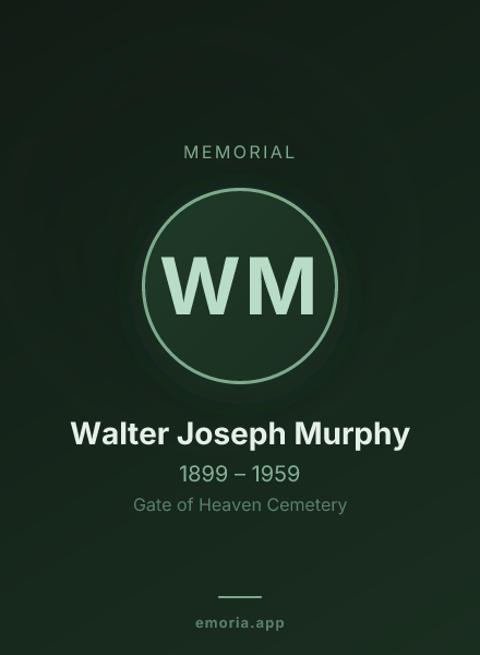 Memorial portrait of Walter Joseph Murphy