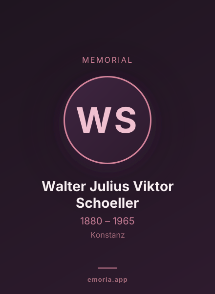 Memorial portrait of Walter Julius Viktor Schoeller