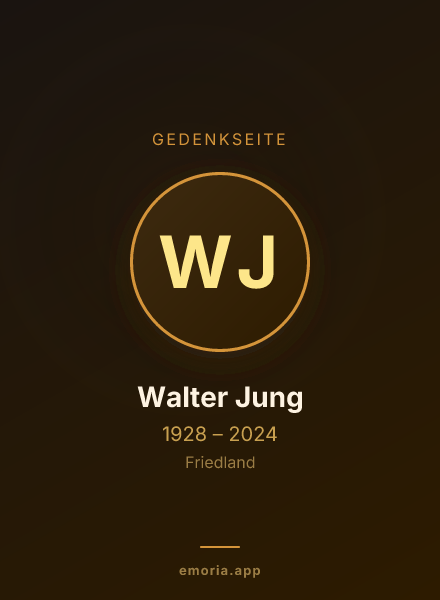 Gedenkportrait von Walter Jung