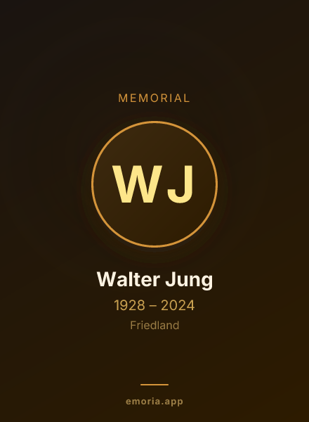 Memorial portrait of Walter Jung