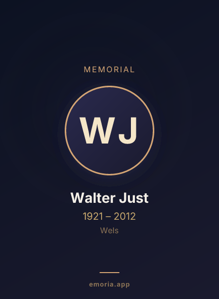 Memorial portrait of Walter Just
