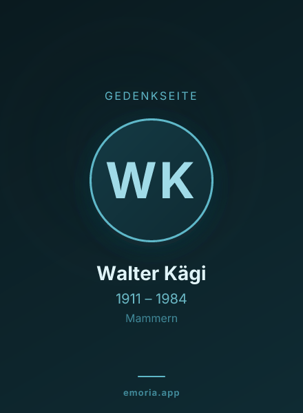 Gedenkportrait von Walter Kägi