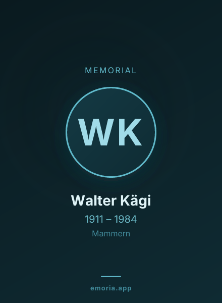 Memorial portrait of Walter Kägi