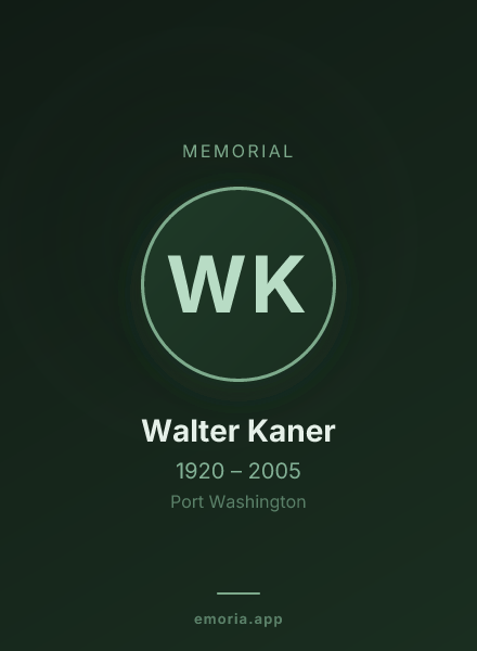 Memorial portrait of Walter Kaner