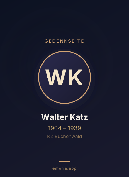 Gedenkportrait von Walter Katz