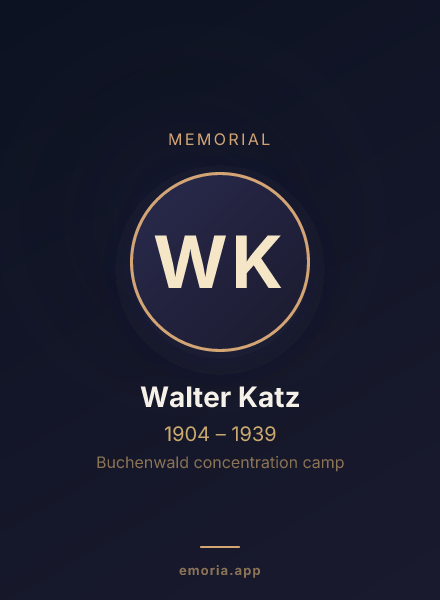 Memorial portrait of Walter Katz