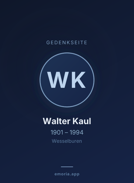 Gedenkportrait von Walter Kaul