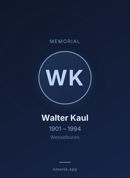 Memorial portrait of Walter Kaul