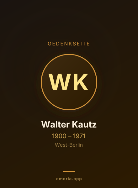Gedenkportrait von Walter Kautz
