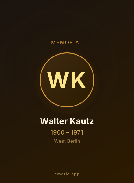 Memorial portrait of Walter Kautz