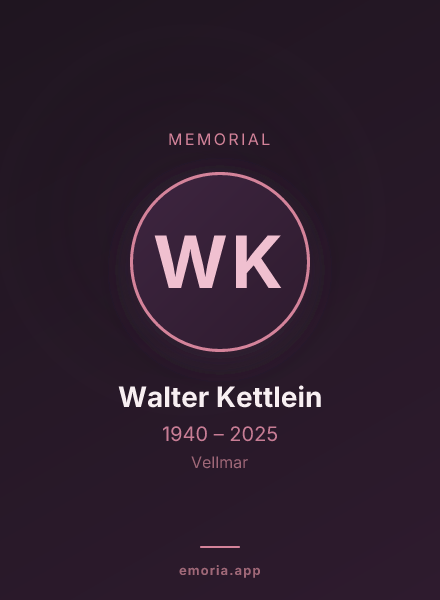 Memorial portrait of Walter Kettlein