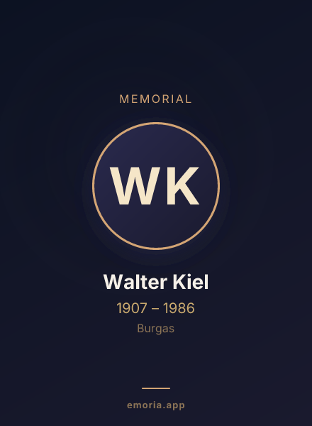 Memorial portrait of Walter Kiel