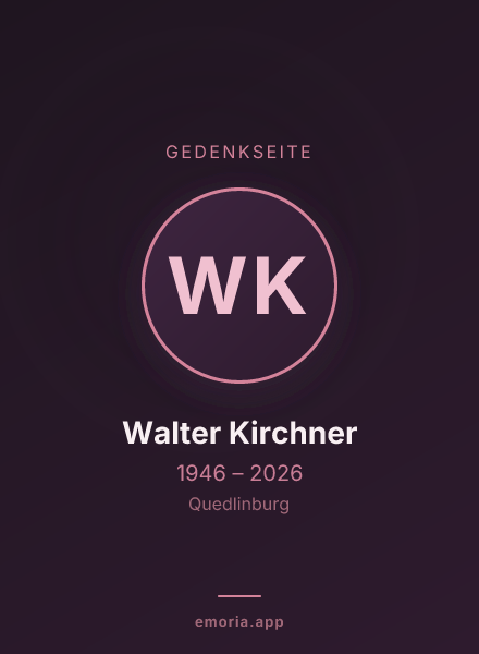 Gedenkportrait von Walter Kirchner