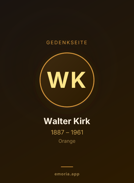 Gedenkportrait von Walter Kirk