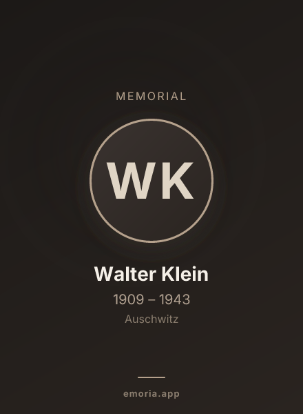 Memorial portrait of Walter Klein