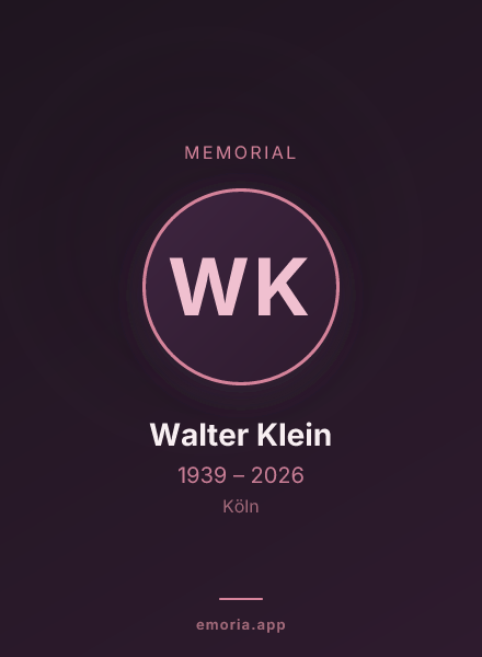 Memorial portrait of Walter Klein
