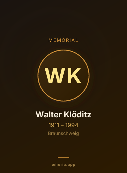 Memorial portrait of Walter Klöditz