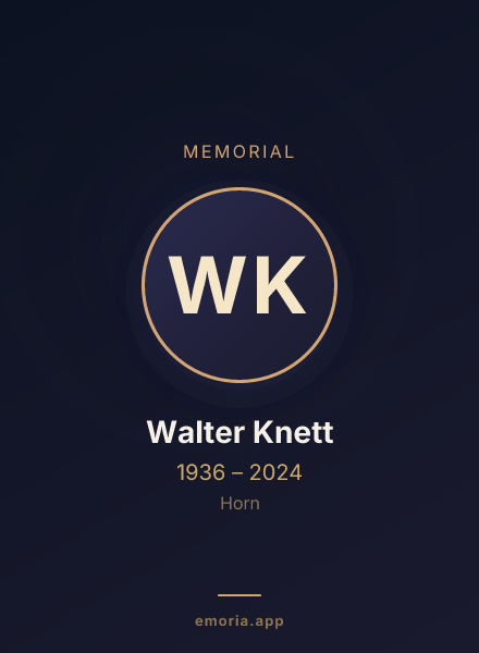 Memorial portrait of Walter Knett