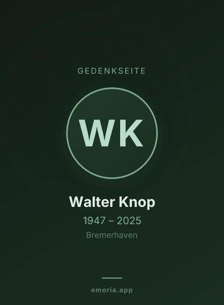 Gedenkportrait von Walter Knop