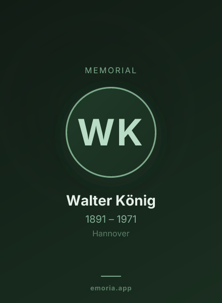 Memorial portrait of Walter König