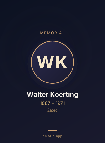 Memorial portrait of Walter Koerting