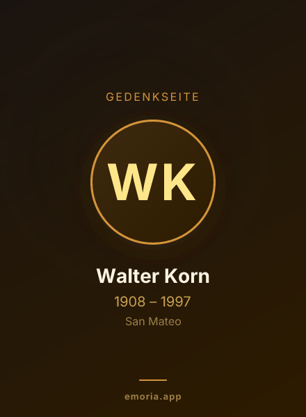 Gedenkportrait von Walter Korn