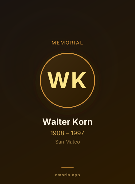 Memorial portrait of Walter Korn