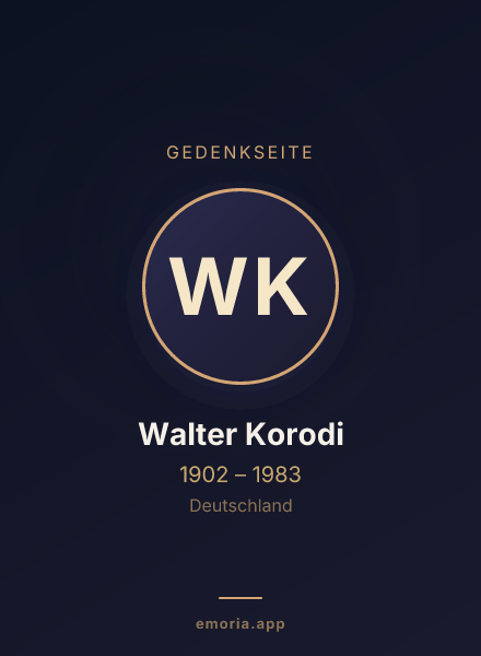 Gedenkportrait von Walter Korodi
