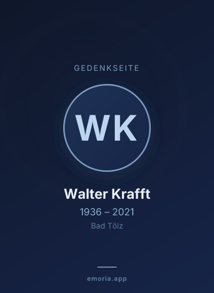 Gedenkportrait von Walter Krafft
