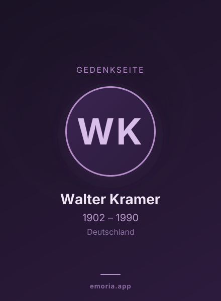 Gedenkportrait von Walter Kramer