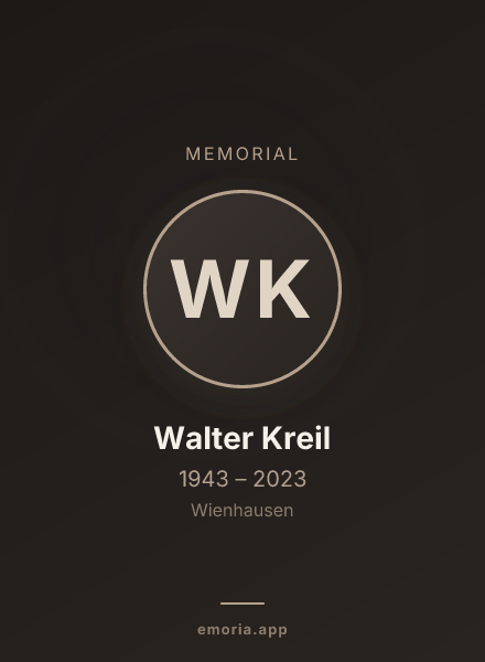 Memorial portrait of Walter Kreil