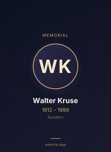 Memorial portrait of Walter Kruse